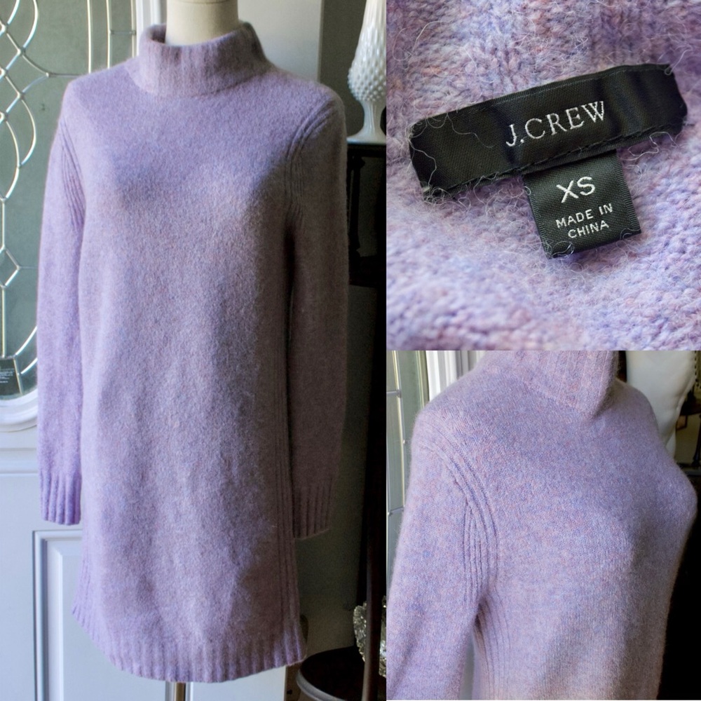 Extra Small J. Crew Merino Wool / Alpaca Lilac Sweater Dress